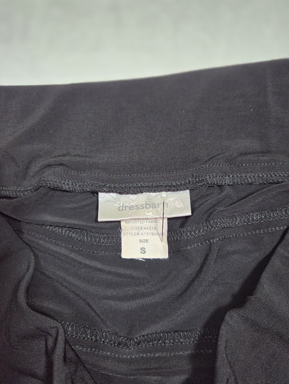 Dressbarn Black Knit A-Line Midi Skirt Flared Panel Stretch Pull-On Size S - Picture 3 of 6